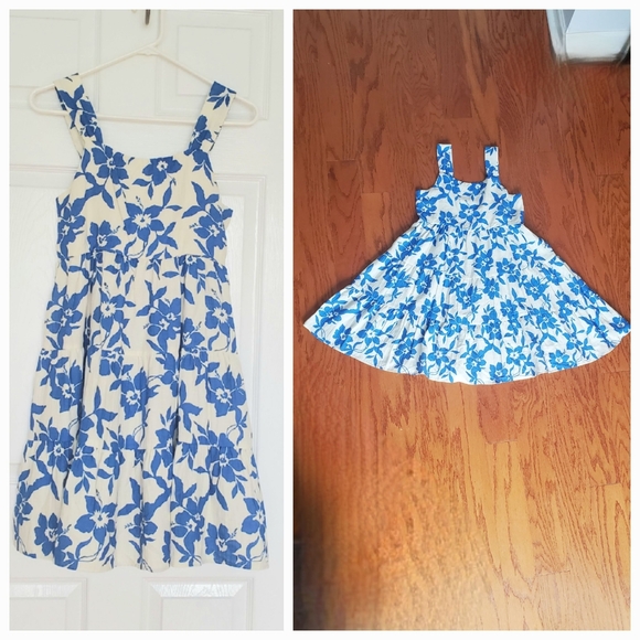 BNWT Zara Girls Floral Flowy Blue & White Dress Size 13 / 14 Spring Summer - Picture 4 of 12